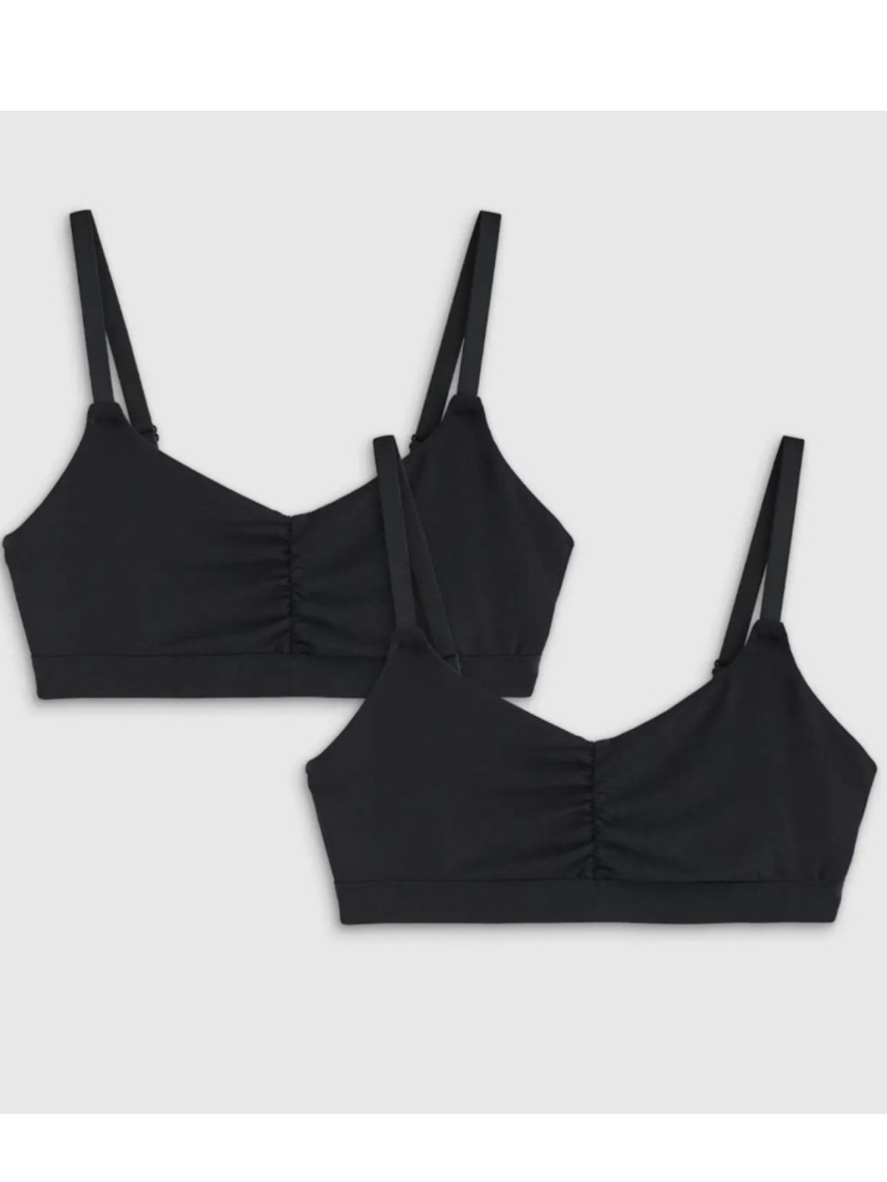 Quince Micromodal Ruched Bra Black NEW